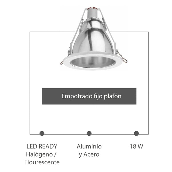 Estevez Lámpara LED de 8" Orientable con Entrada Foco E26, Para Empotrar en Techo, Modelo 19579-0