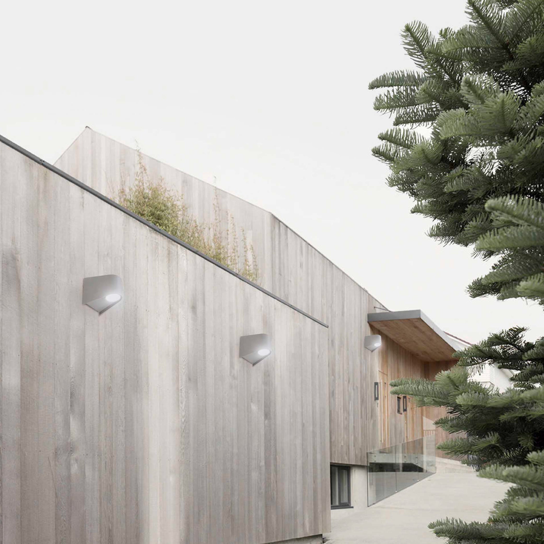 Estevez Pack de 4 Lámparas LED de 2W  Luz Neutra 4000K, Para Exterior Techado, Sobreponer Pared, Modelo 19217