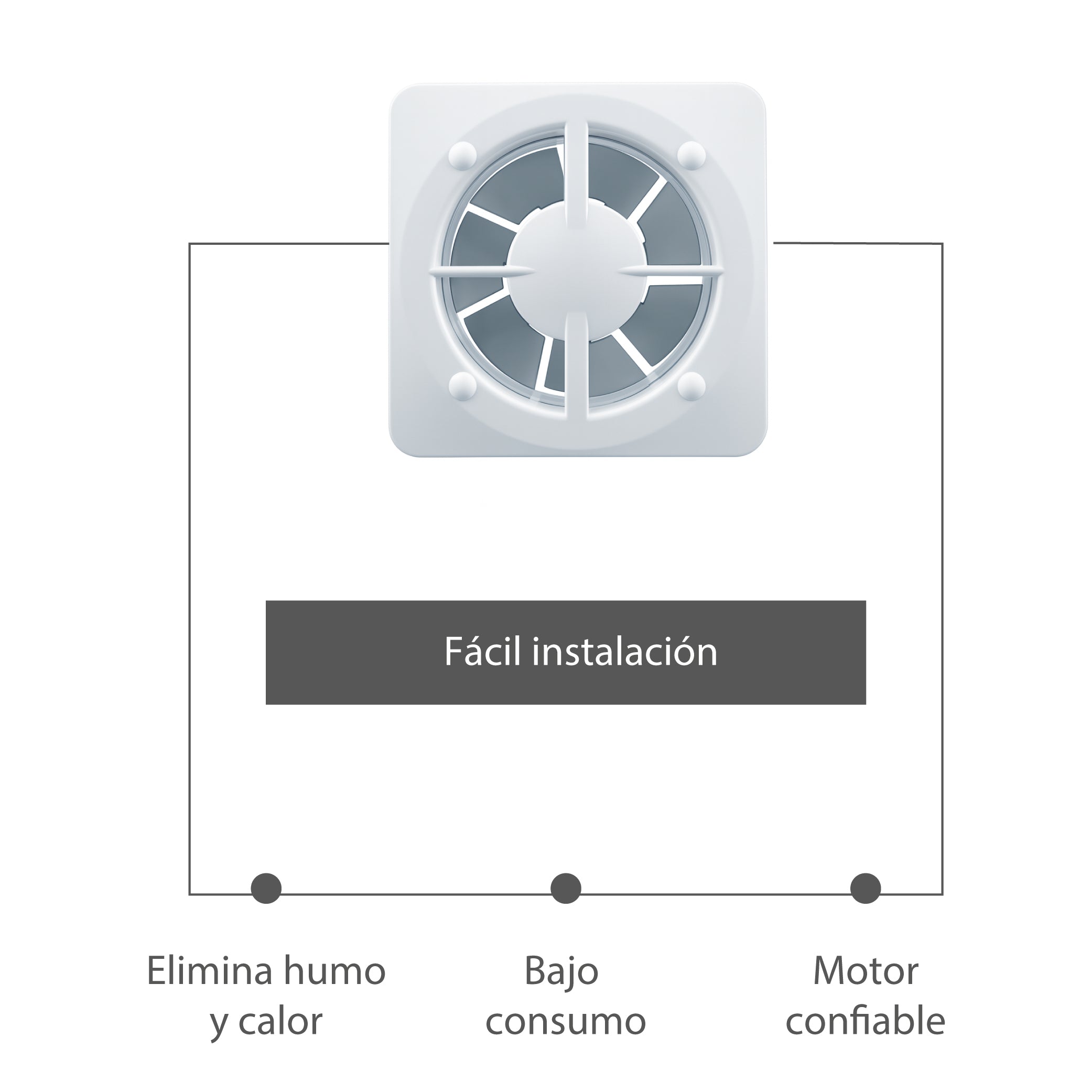 Estevez Extractor de Aire de 4" de 56 CFM 34dB, Para Muro, Modelo 3104