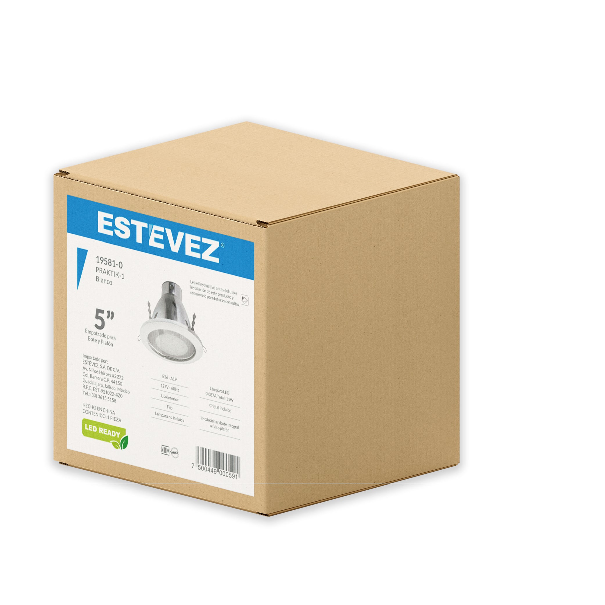 Estevez Luminario Empotrable En Techo Downlight 15w /il, Modelo 19581-0