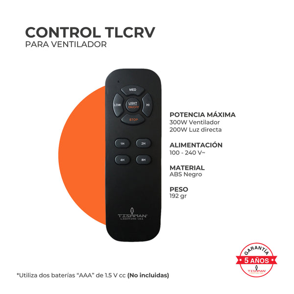 Tishman Kit Control Remoto Ventilador Techo Luz Universal, Modelo TLCRV