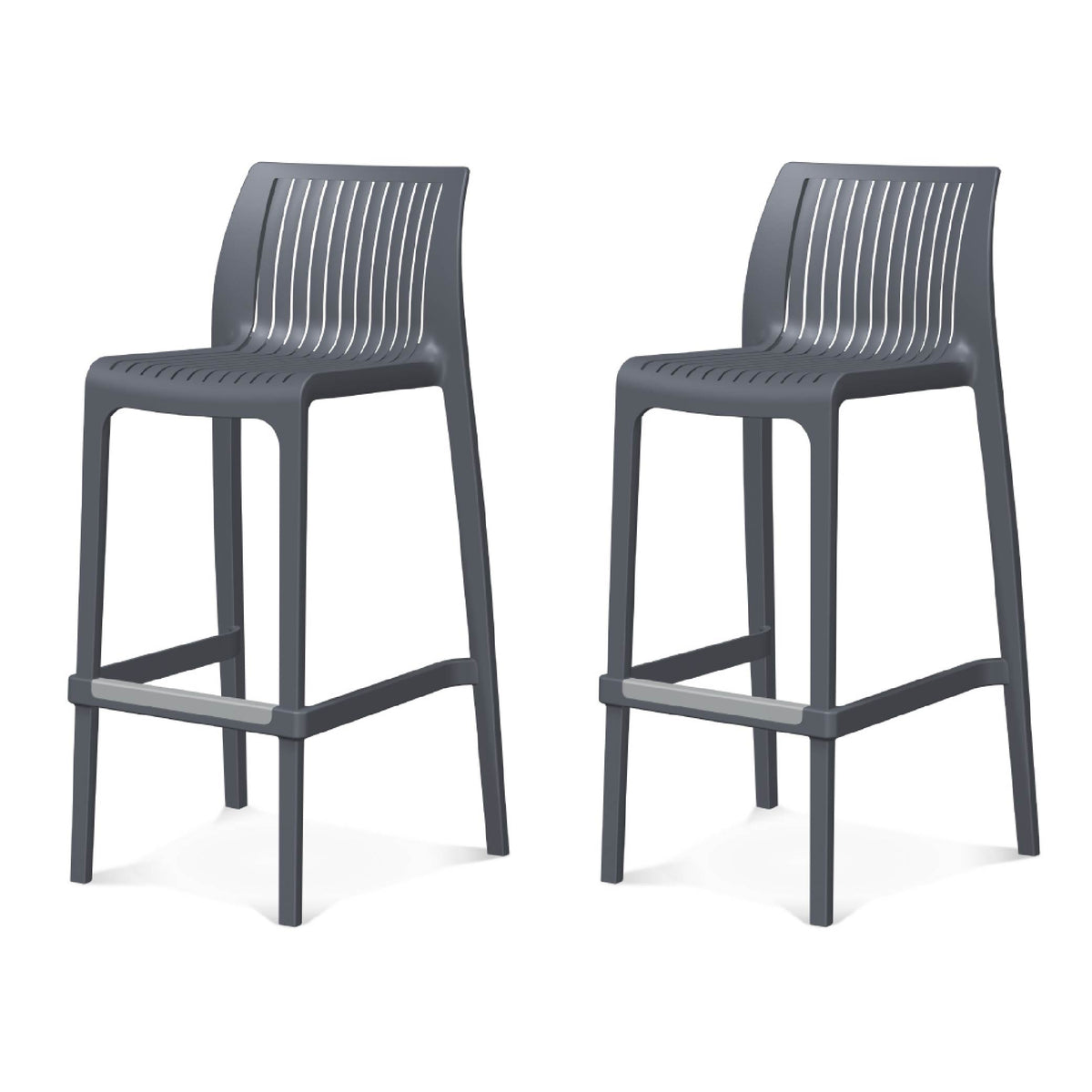 Lagoon Set de 2 Bancos de Barra en Varias Alturas Apto para Exterior e Interior con Protección UV, Modelo Milos 7203B