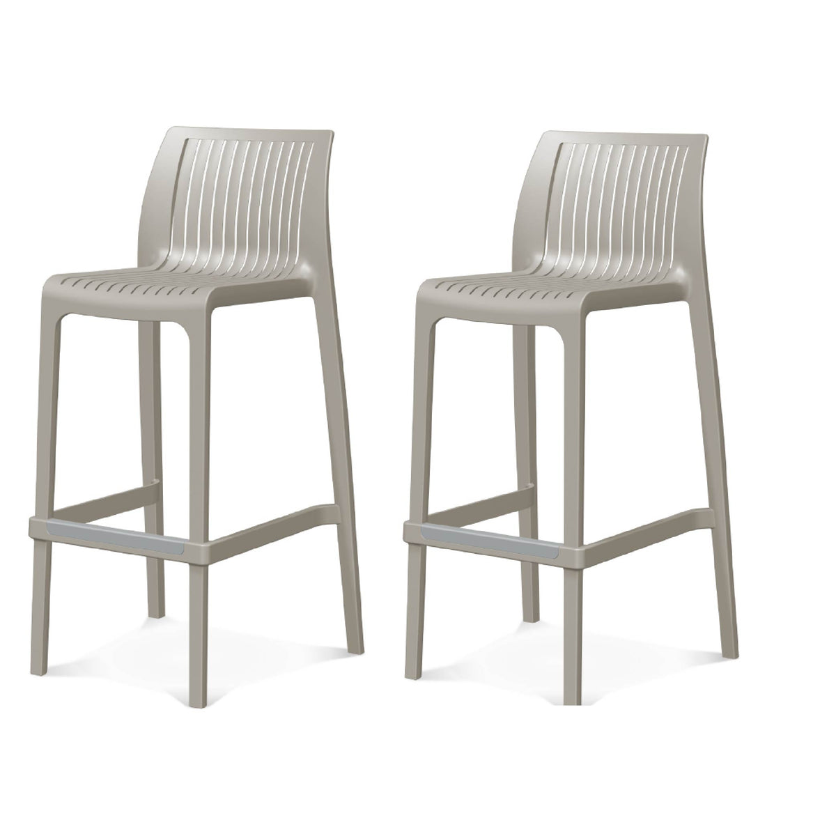 Lagoon Set de 2 Bancos de Barra en Varias Alturas Apto para Exterior e Interior con Protección UV, Modelo Milos 7203B