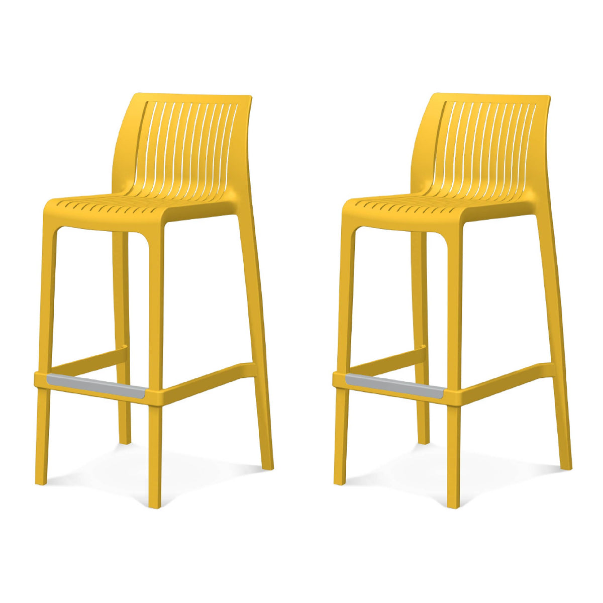 Lagoon Set de 2 Bancos de Barra en Varias Alturas Apto para Exterior e Interior con Protección UV, Modelo Milos 7203B