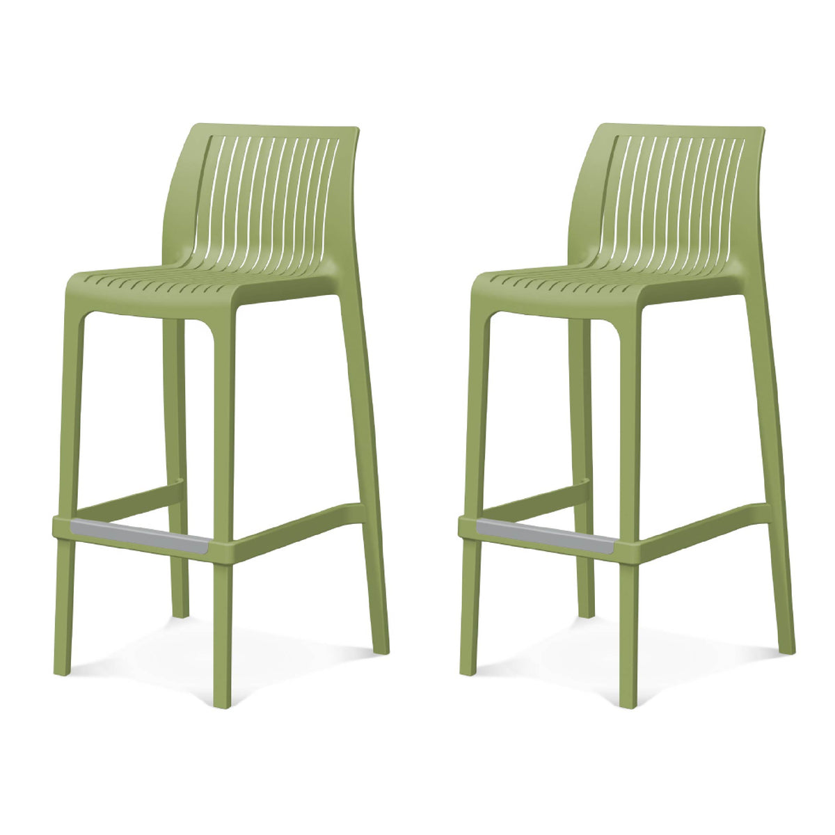 Lagoon Set de 2 Bancos de Barra en Varias Alturas Apto para Exterior e Interior con Protección UV, Modelo Milos 7203B