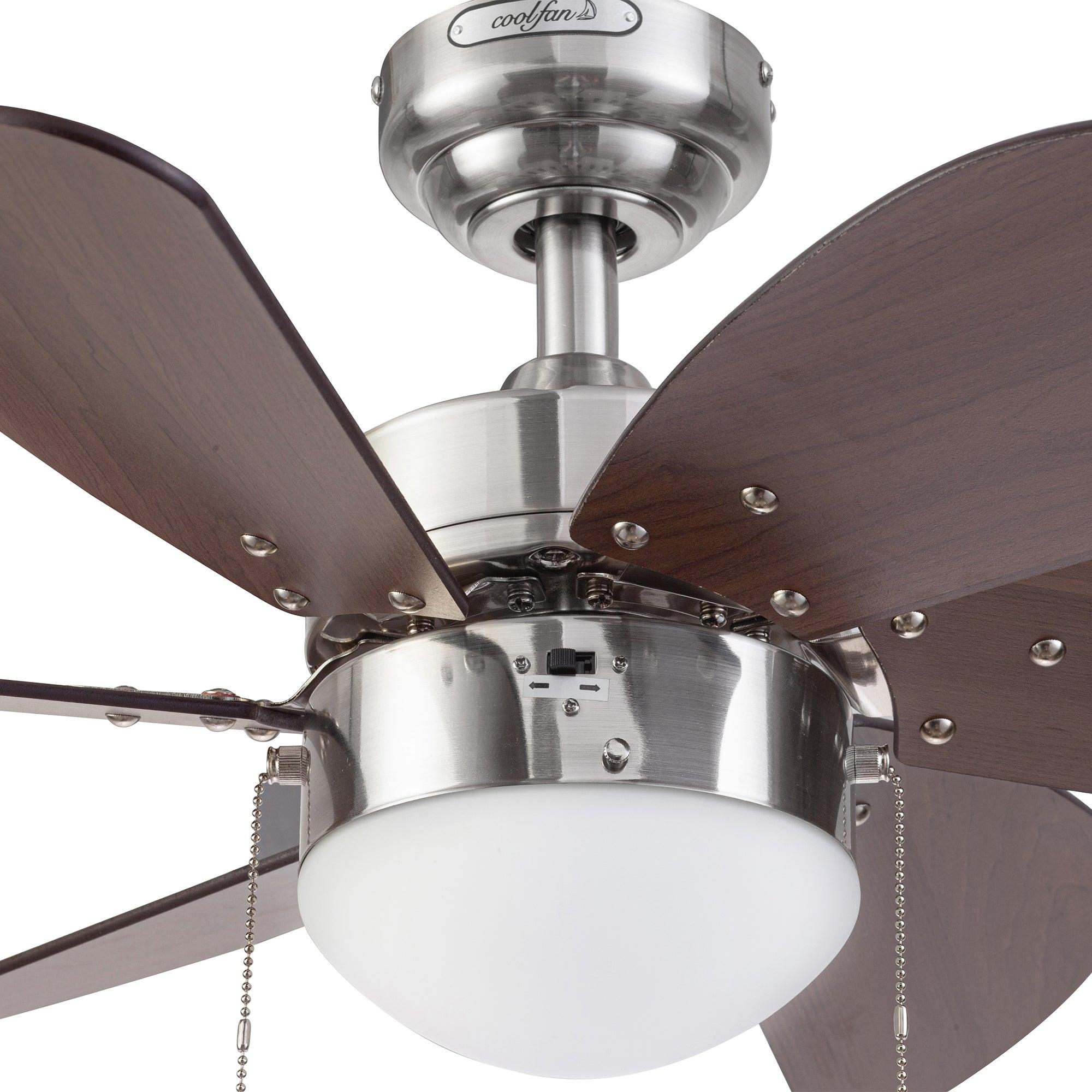 Coolfan Ventilador de Techo con Luz de 30'' con 6 Aspas y Control de Cadena para Exterior , Modelo Tramontana 45501 - LuzDeco