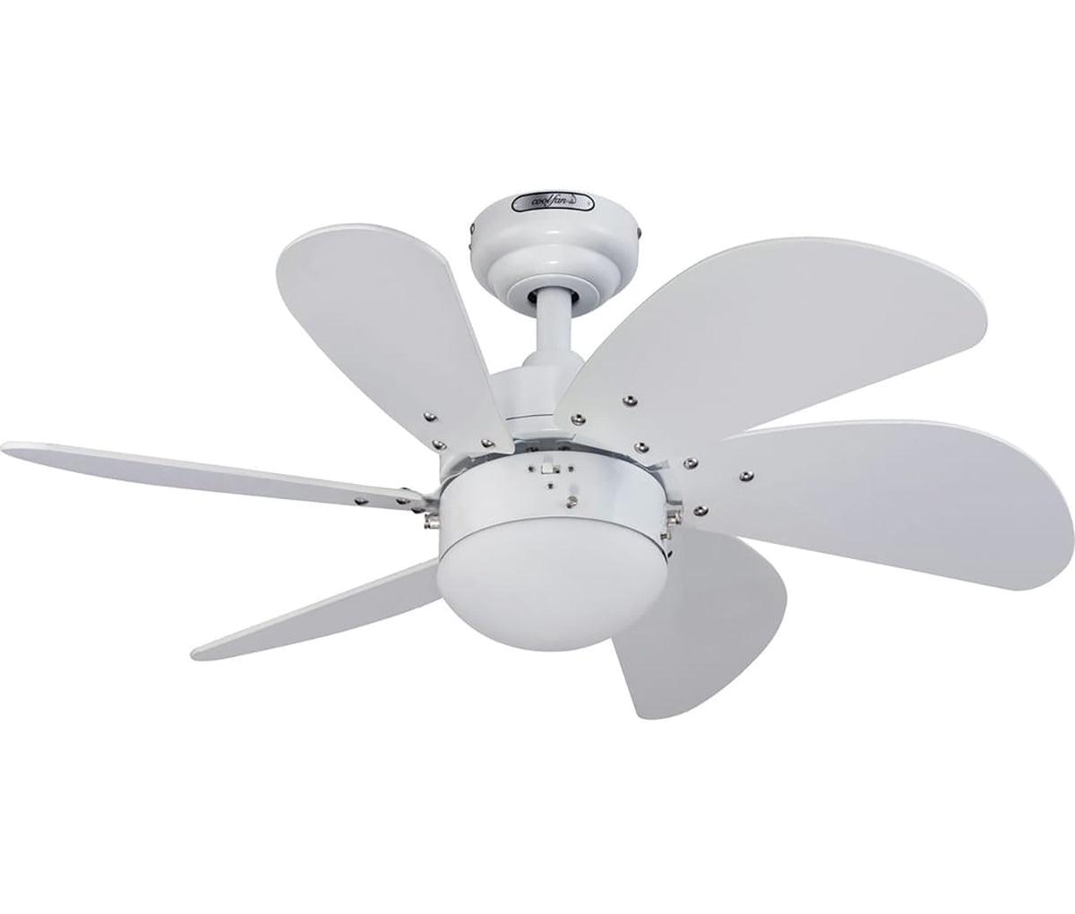 Coolfan Ventilador de Techo con Luz de 30'' con 6 Aspas y Control de Cadena para Exterior , Modelo Tramontana 45501 - LuzDeco