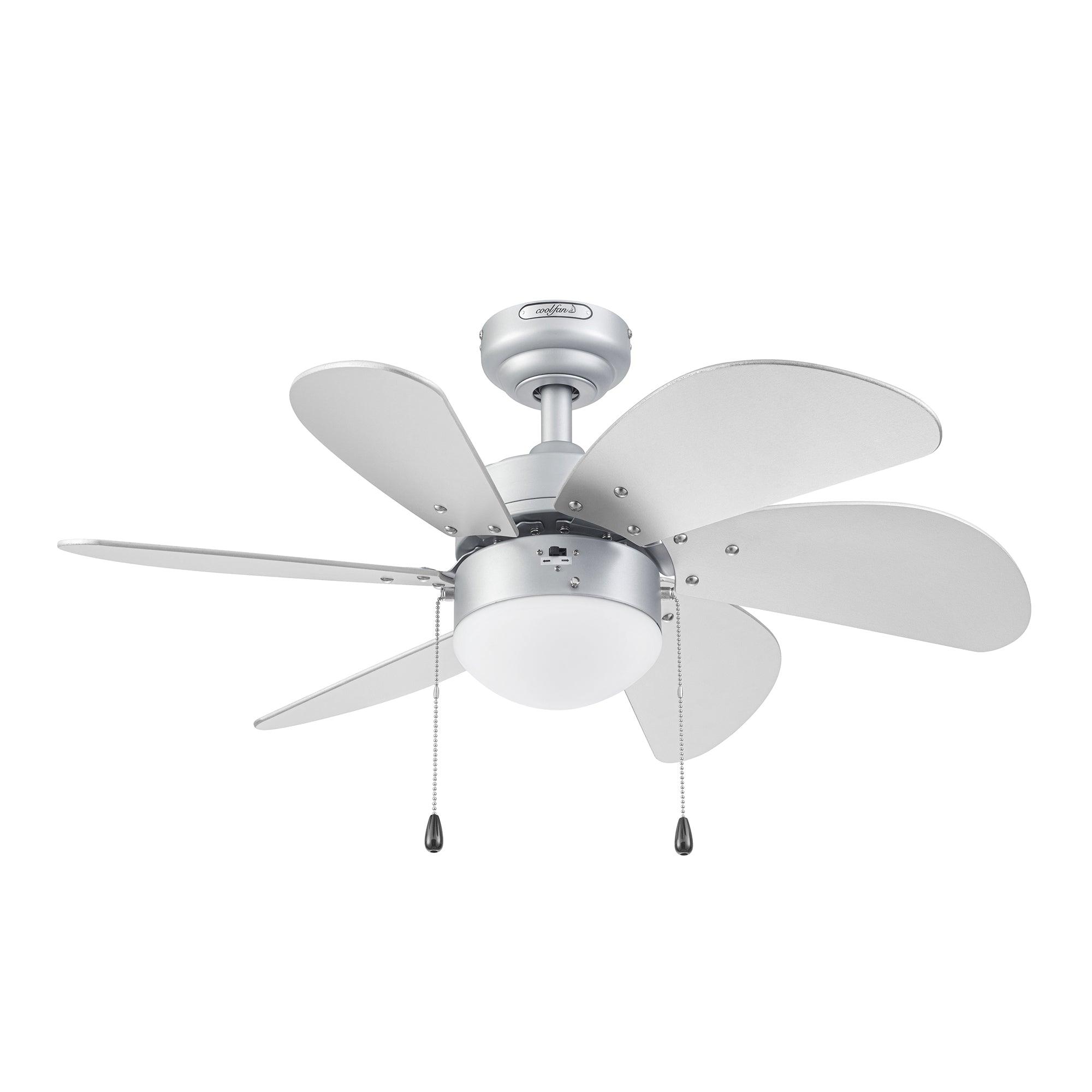 Coolfan Ventilador de Techo con Luz de 30'' con 6 Aspas y Control de Cadena para Exterior , Modelo Tramontana 45501 - LuzDeco