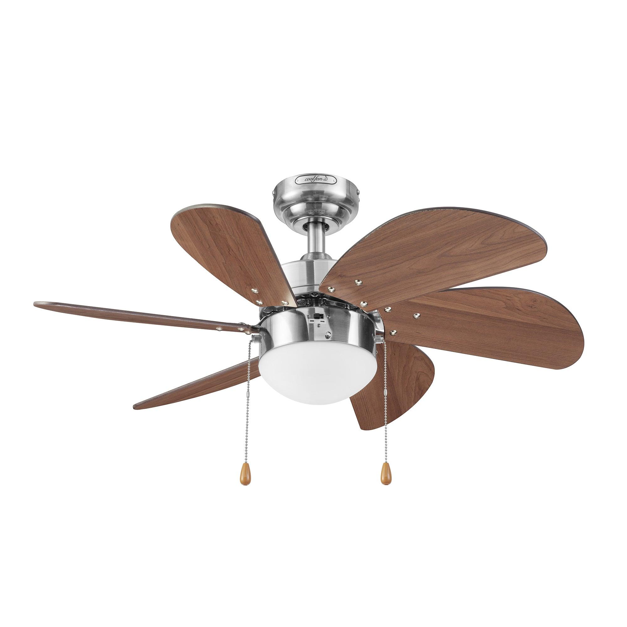 Coolfan Ventilador de Techo con Luz de 30'' con 6 Aspas y Control de Cadena para Exterior , Modelo Tramontana 45501 - LuzDeco