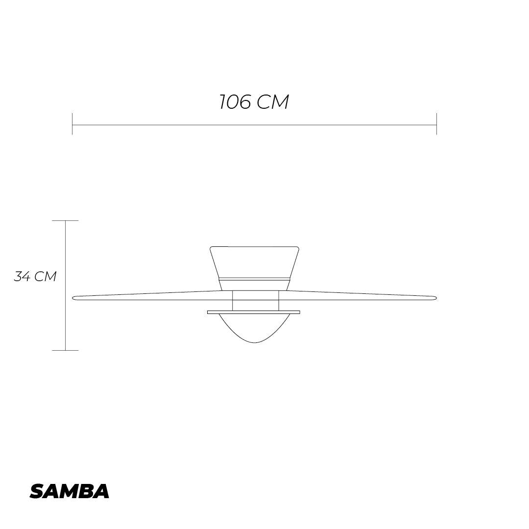 Coolfan Ventilador de Techo de 42'' con Luz y 4 Aspas Reversibles de Madera con Control de Cadena, Modelo Samba 52112 - LuzDeco