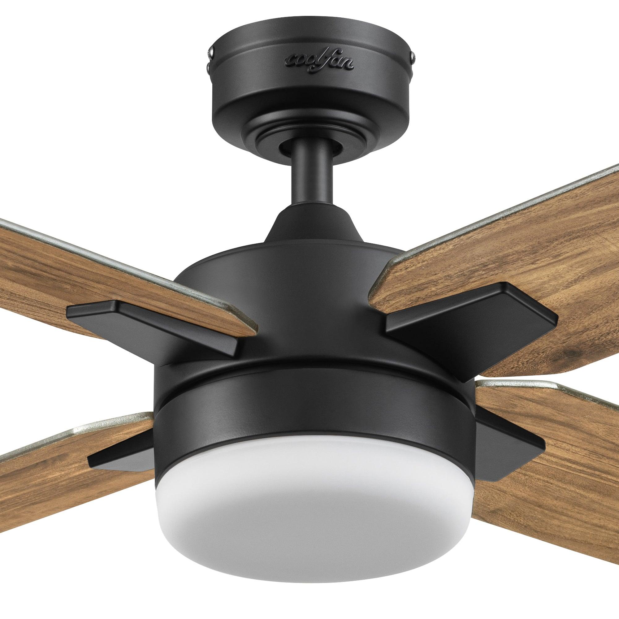 Coolfan Ventilador de Techo de 50" con Luz LED y 4 Aspas de Madera Reversibles con Control Remoto, Modelo Feria 51102-CCT - LuzDeco