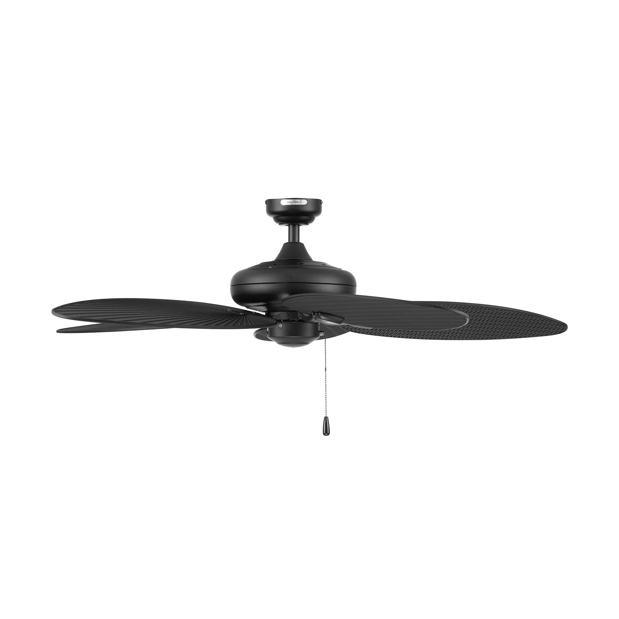 Coolfan Ventilador de Techo de 52" con 5 Aspas Plásticas Estilo Rattán con Control de Cadena para Exterior, Modelo Huracán Tropical 66406 - LuzDeco