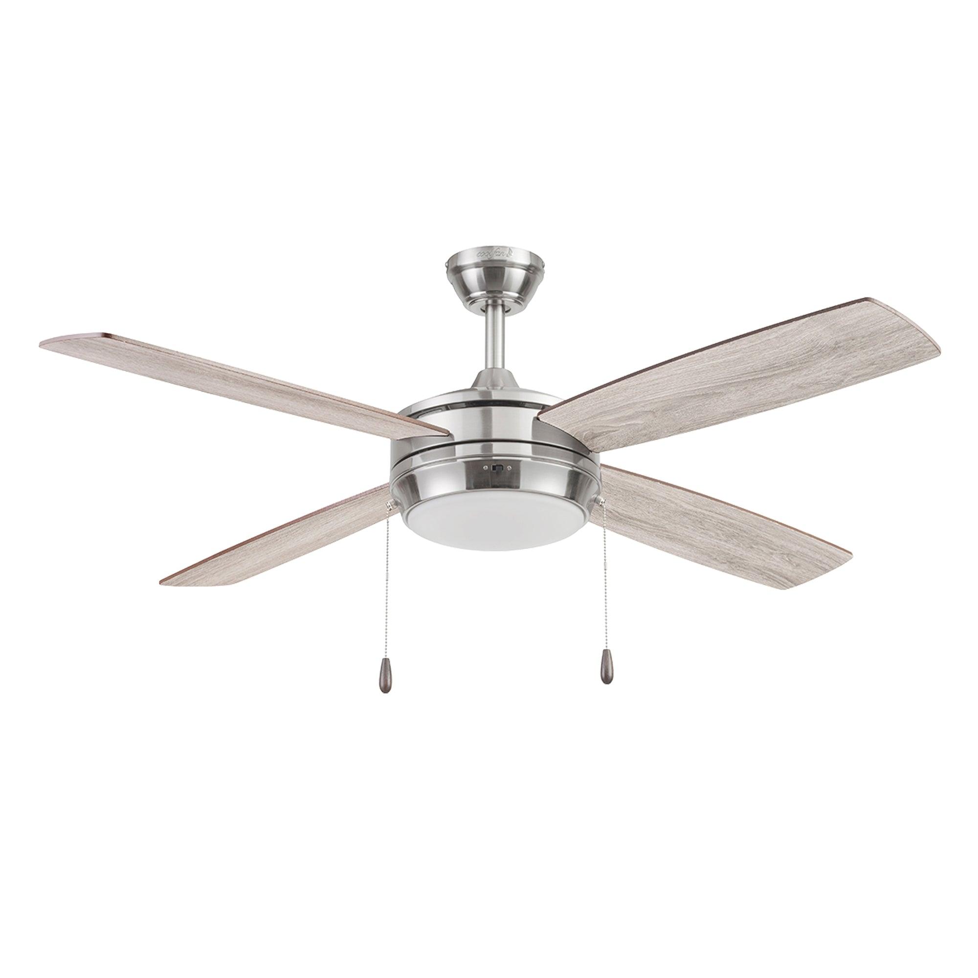 Coolfan Ventilador de Techo de 52" con Luz LED y 4 Aspas Reversibles de Madera con Control Remoto, Modelo Ciclon 51301-CCT - LuzDeco