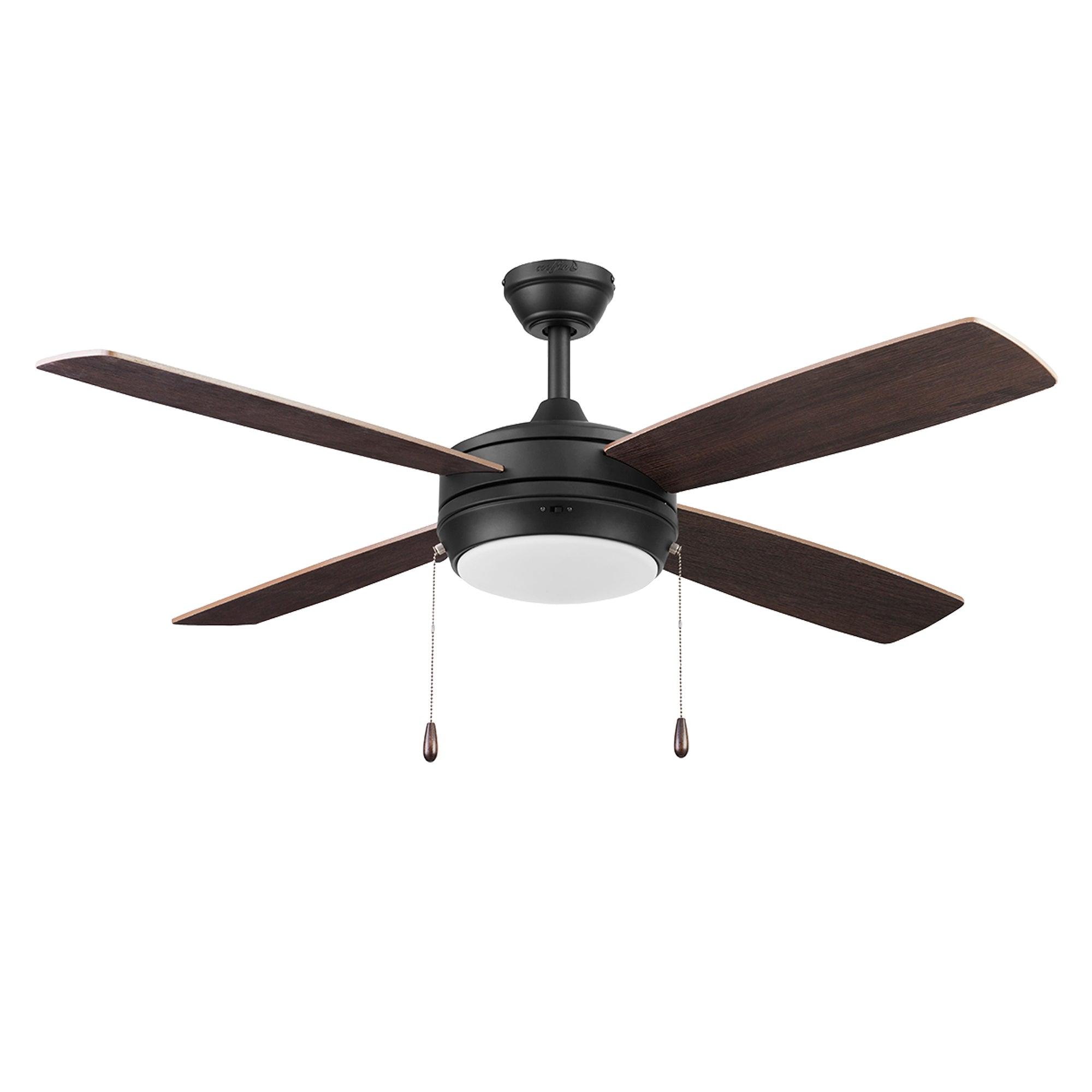 Coolfan Ventilador de Techo de 52" con Luz LED y 4 Aspas Reversibles de Madera con Control Remoto, Modelo Ciclon 51301-CCT - LuzDeco