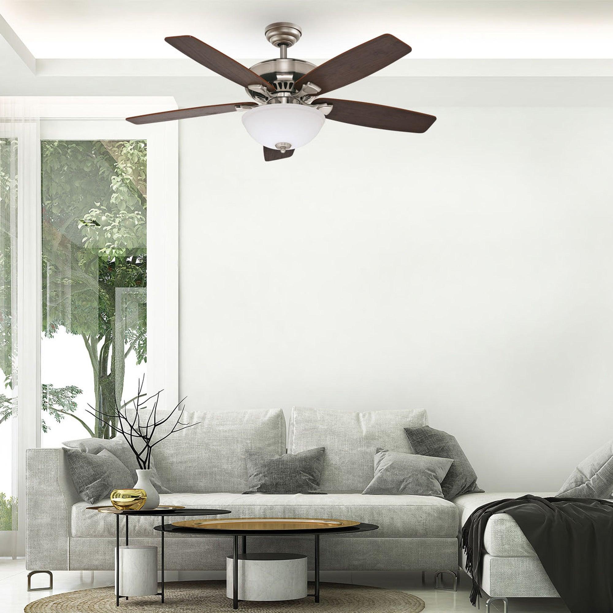 Coolfan Ventilador de Techo de 52'' con Luz y 5 Aspas Reversibles de Madera con Control de Cadena, Modelo Tornado 44502 - LuzDeco