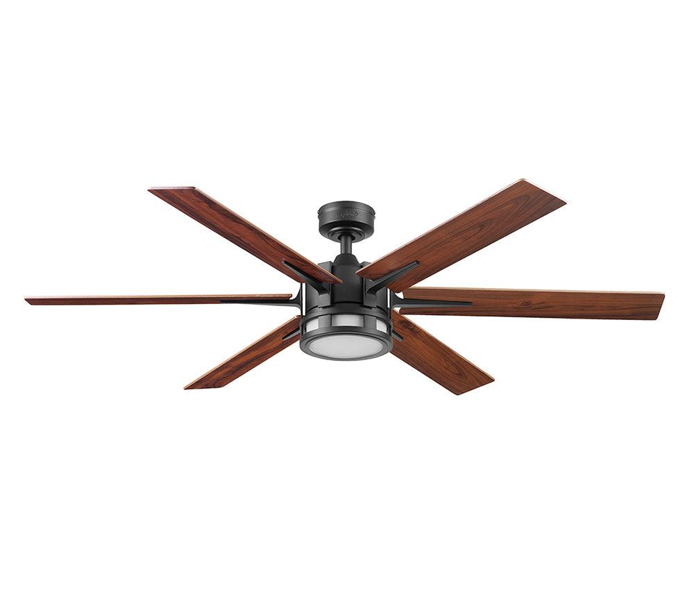 Coolfan Ventilador de Techo de 56'' con Luz LED y 6 Aspas de Madera Reversibles con Control Remoto, Modelo Santana 51401-CCT - LuzDeco