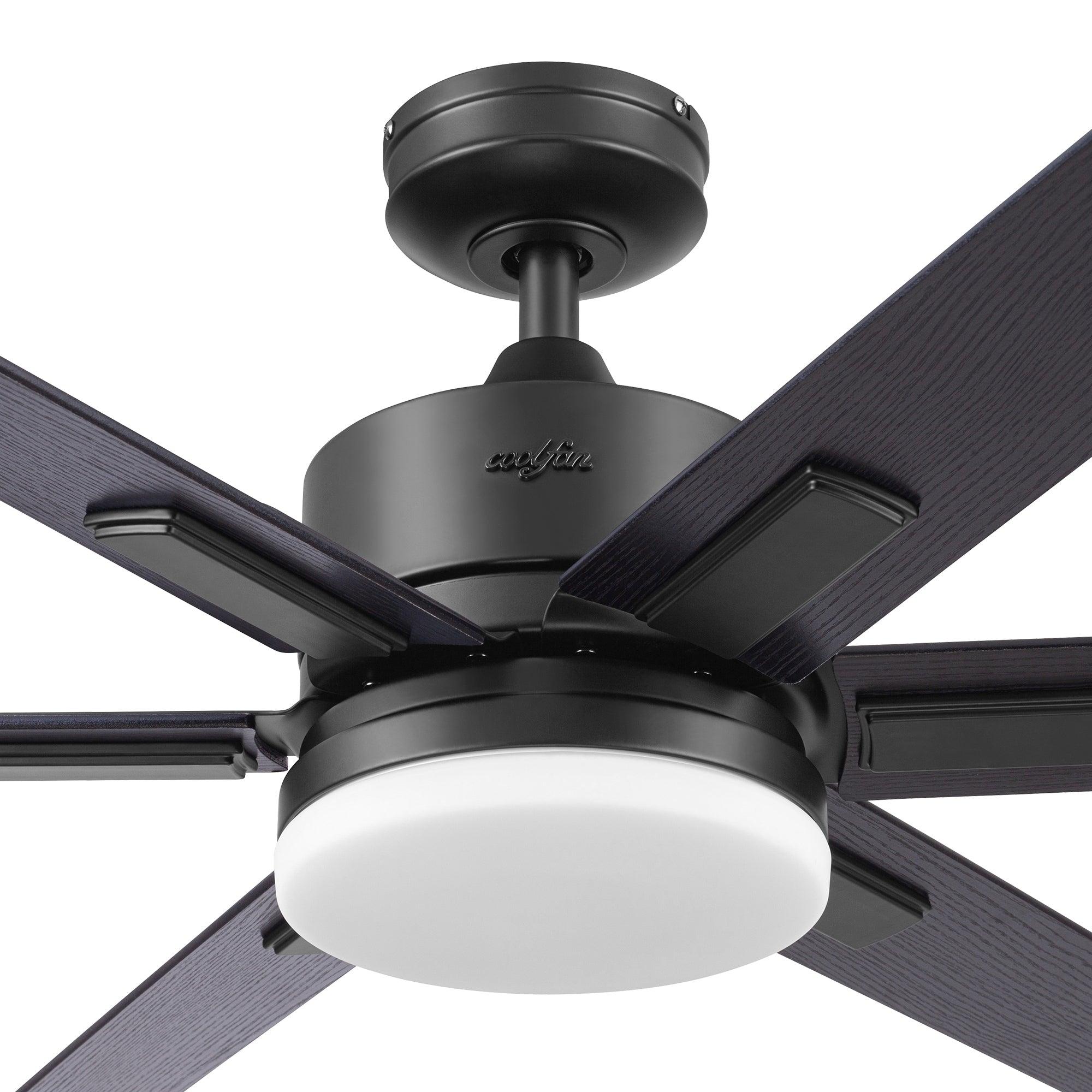 Coolfan Ventilador de Techo de 62'' con Luz LED y 6 Aspas Reversibles con Control Remoto, Modelo Norte 53202-CCT - LuzDeco