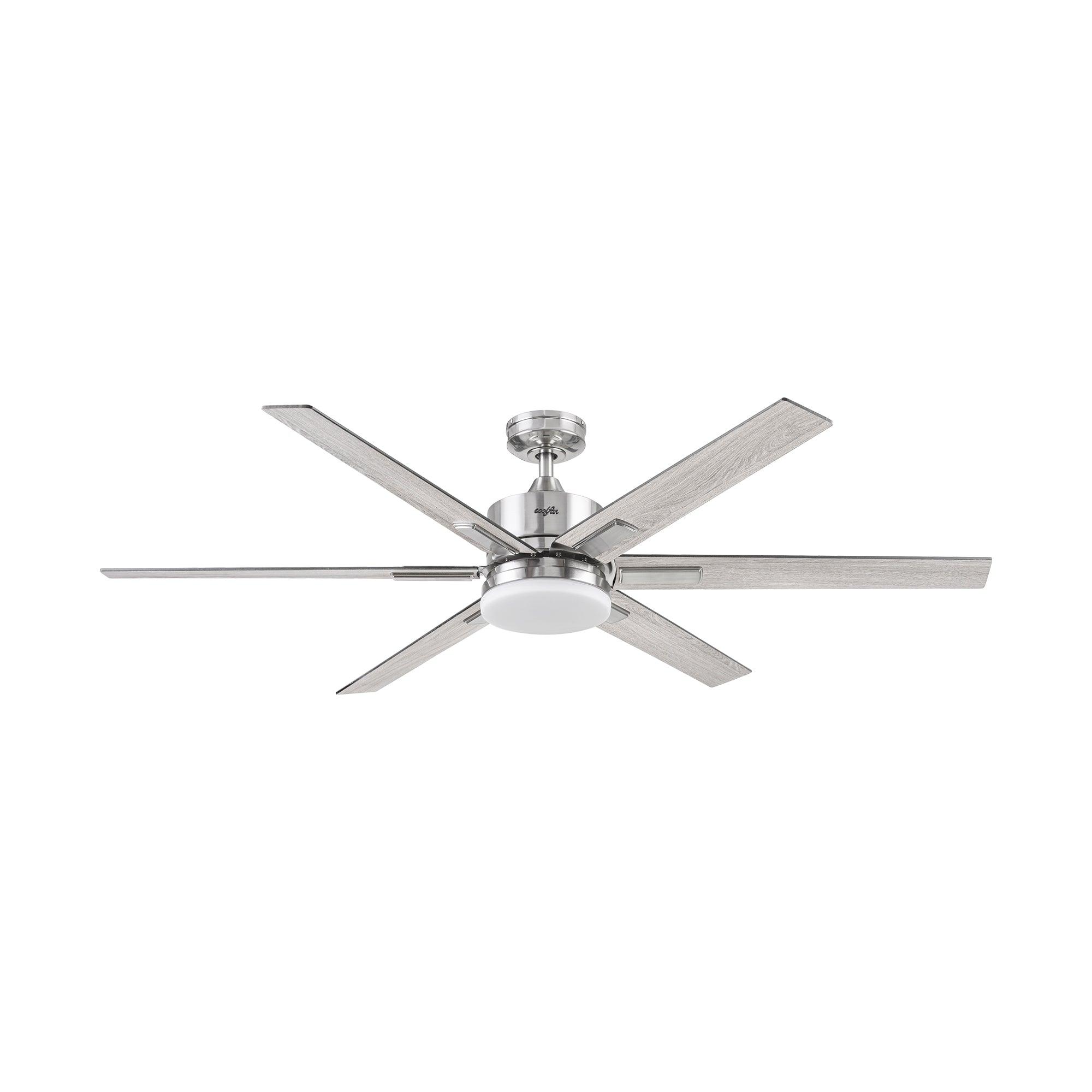 Coolfan Ventilador de Techo de 62'' con Luz LED y 6 Aspas Reversibles con Control Remoto, Modelo Norte 53202-CCT - LuzDeco