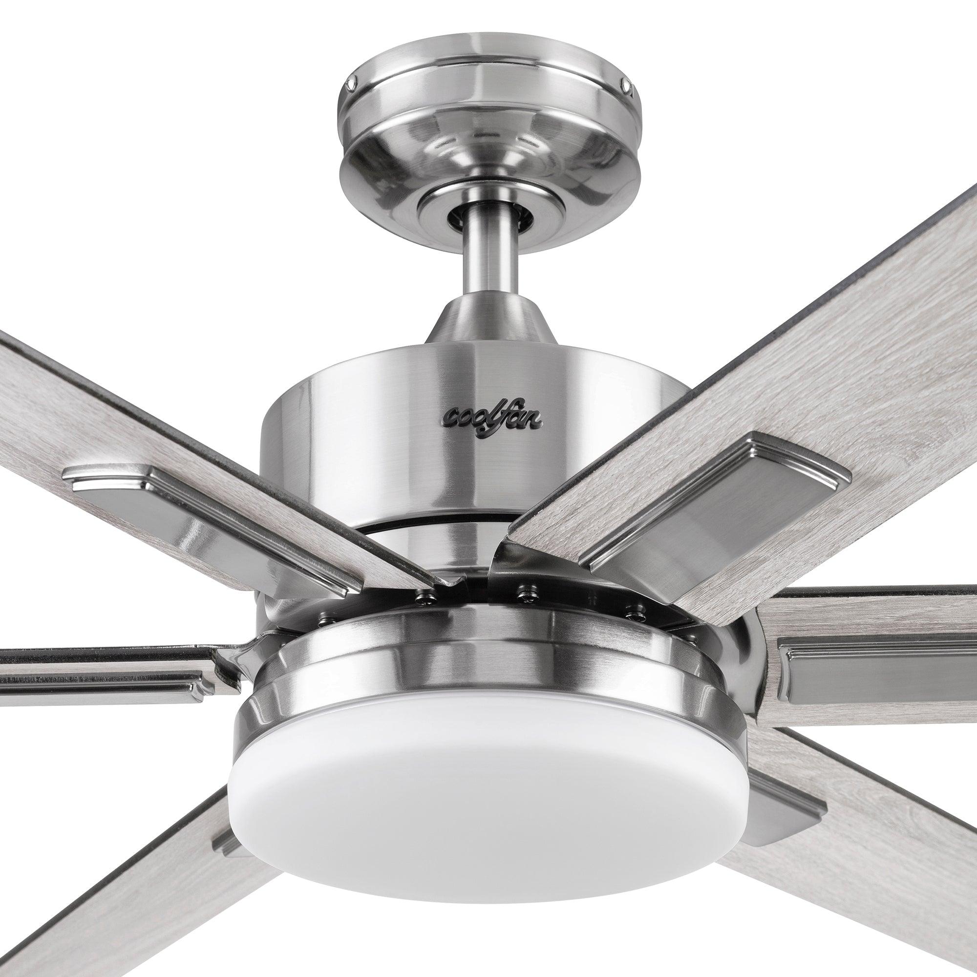 Coolfan Ventilador de Techo de 62'' con Luz LED y 6 Aspas Reversibles con Control Remoto, Modelo Norte 53202-CCT - LuzDeco