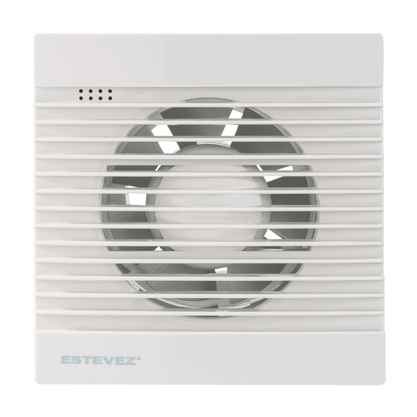 Estevez Extractor de Aire de 5" con Reja Atirretorno, Para Baño / Cocina, Pared / Ventana, Modelo 1205-BL(eco) - LuzDeco