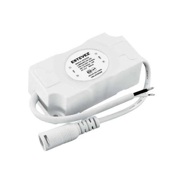  Estevez Fuente de Alimentación LED 12W, Modelo DRFD-12W - Sobremesa, 12V 600mA - LuzDeco