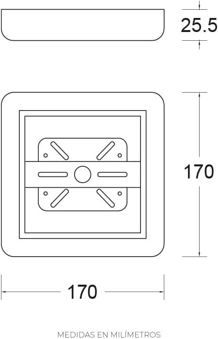 Estevez Lámpara LED 12W Luz Cálida 3000K / Luz Fría 6000K, Sobreponer / Empotrar Techo, Modelo 19412-0-WW - LuzDeco