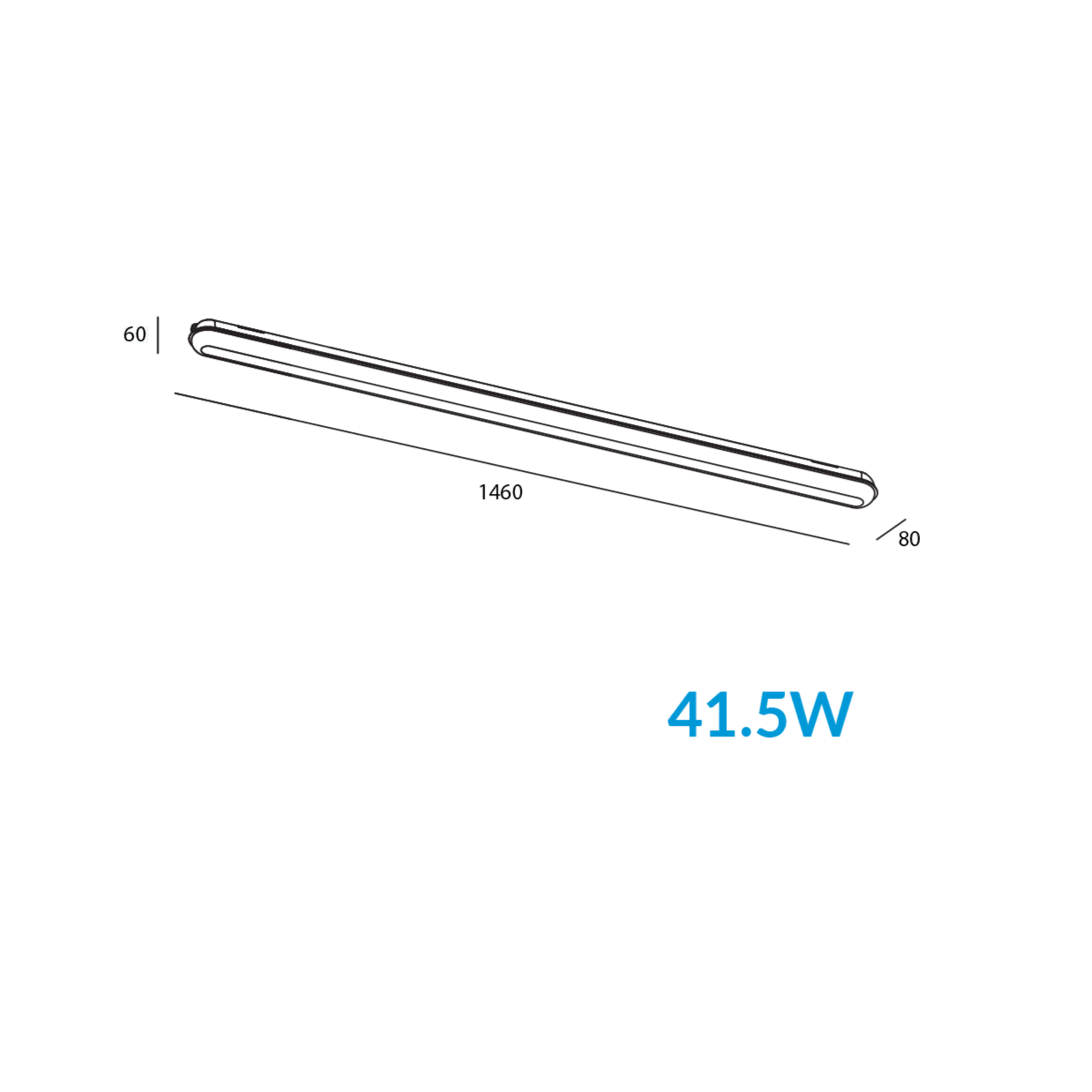 Estevez Luminario LED Estanca de Sobreponer 2Xt8, Modelo ETX-0308-GRI - LuzDeco