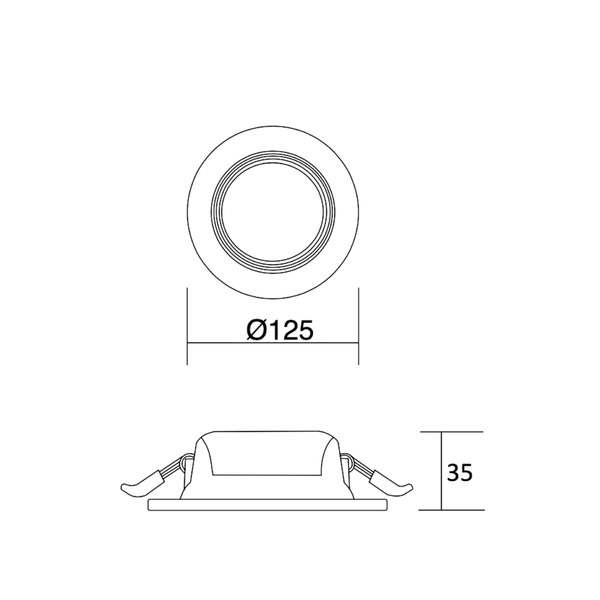 Luminario Downlight Ultradelgado Estevez 19165-0-WW - 12W, 3000K, Empotrable, Redondo- LuzDeco