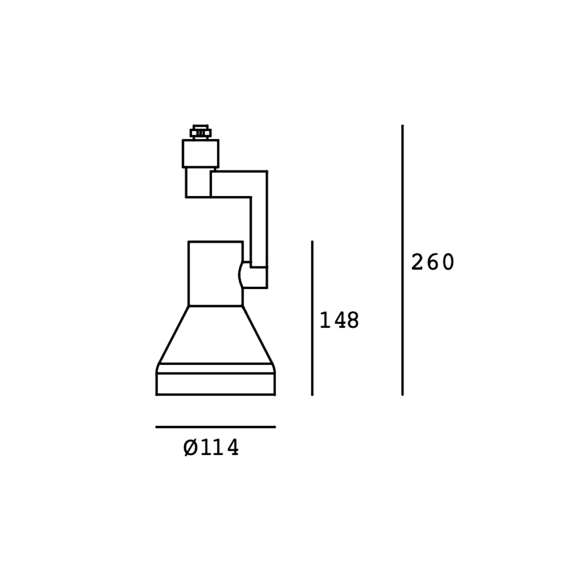 Proyector para Riel Estevez Cone ETC-0316-BLA - 60W, E26 PAR30, Orientable, Blanco Mate- LuzDeco