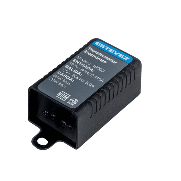 Estevez Transformador Modelo 19000 | Fuente de Alimentación 12V 5A | Entrada 127V | Para Iluminación LED | IP65
 - LuzDeco