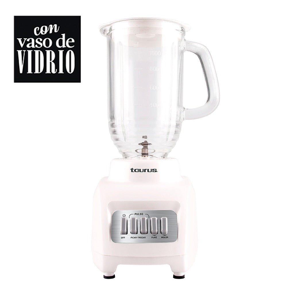 Taurus Licuadora con Vaso de Vidrio 1L 400W, Modelo Granite M91208211