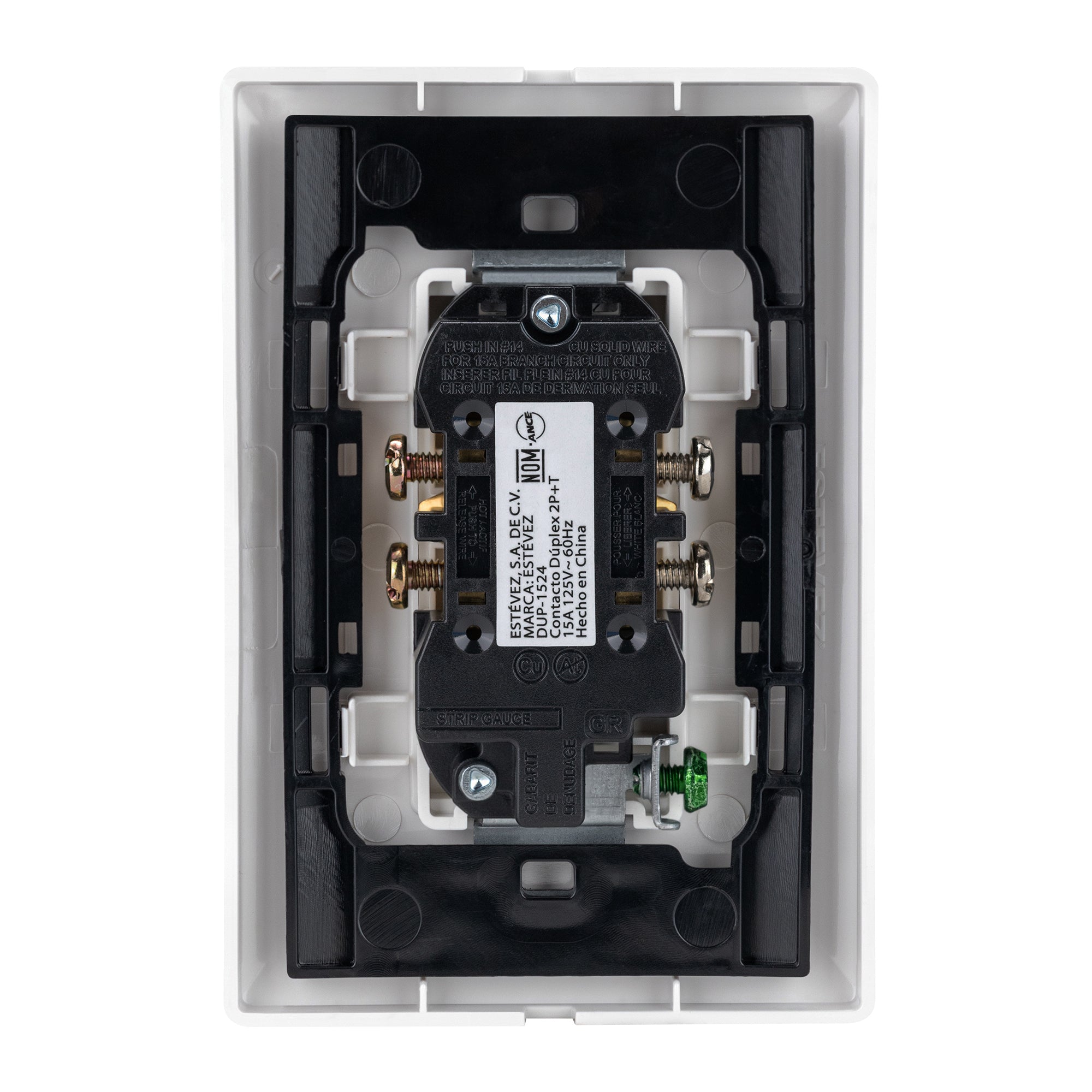 Estevez Contacto Dúplex 2 P + T c/ placa Alpha, Modelo E90328