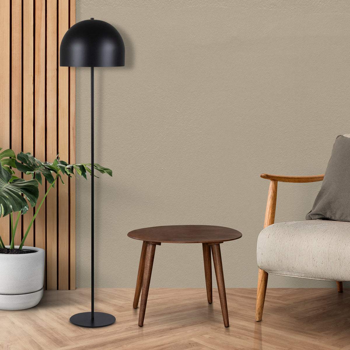 Estevez Luminario De Pie Fres Decorativo E26 Acero Ø300 Mm, Modelo EDE-0249-BEI