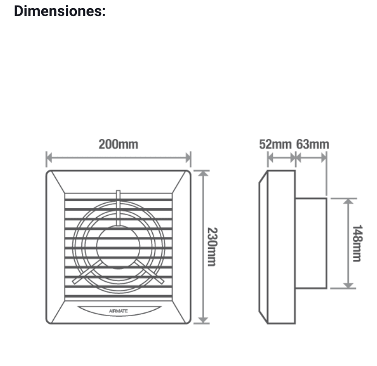 Ipsa Extractor de Aire Residencial, Modelo EURO-6 - LuzDeco