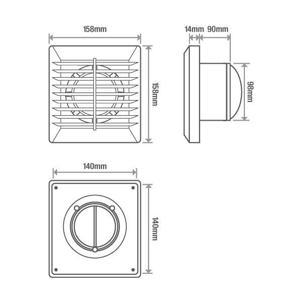 Ipsa Extractor de Aire Residencial, Modelo SLIM-4 - LuzDeco