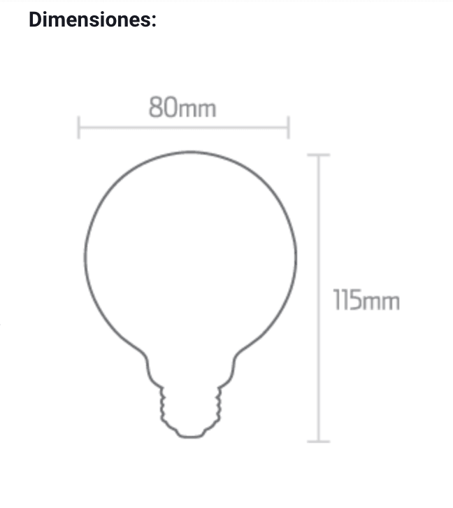 Ipsa Lámpara de Filamento Led de 5W Modelo LEDFLEX-G80 - LuzDeco