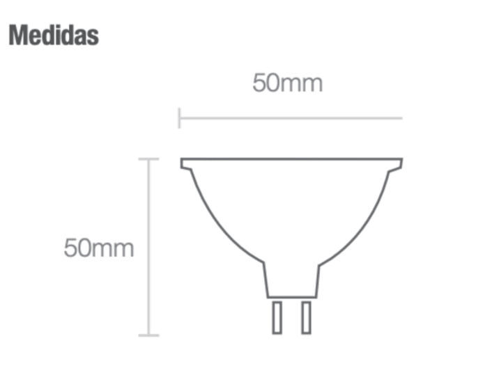 Ipsa Lámpara Dimeable Led de 5W, Modelo LED5W-MR16 - LuzDeco