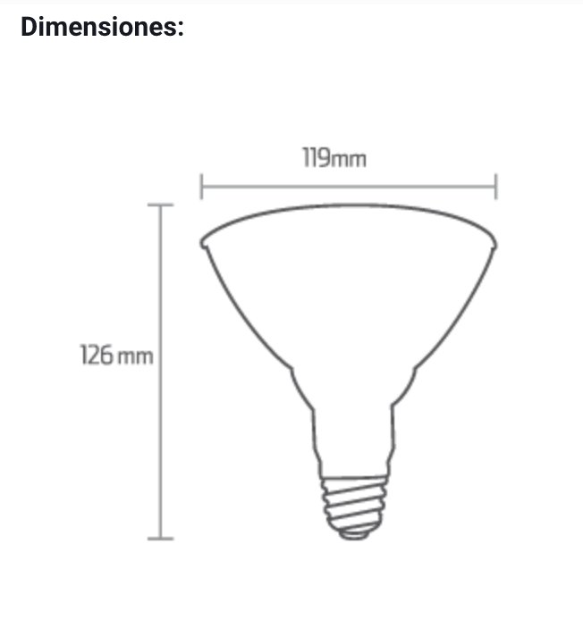 Ipsa Lámpara Led de 18W, Modelo LED-PAR38 - LuzDeco