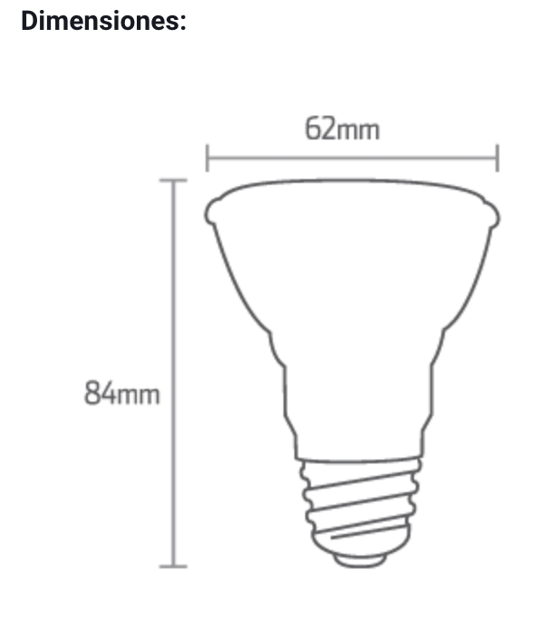 Ipsa Lámpara Led de 9W, Modelo LED-PAR20 - LuzDeco