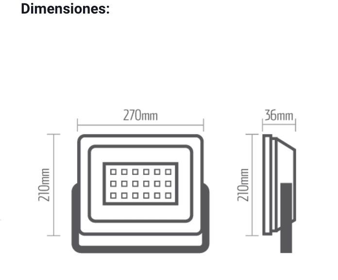 Ipsa Luminario Tipo Reflector para Uso Exterior de 100W, Modelo REFLEDSMD-100W/30 - LuzDeco