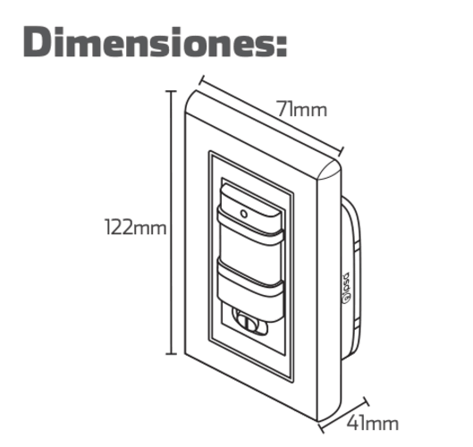 Ipsa Sensor de Movimiento con Placa Vertical, Modelo AEC-308 - LuzDeco