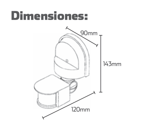 Ipsa Sensor de Movimiento Para Muro, Modelo LX16C - LuzDeco