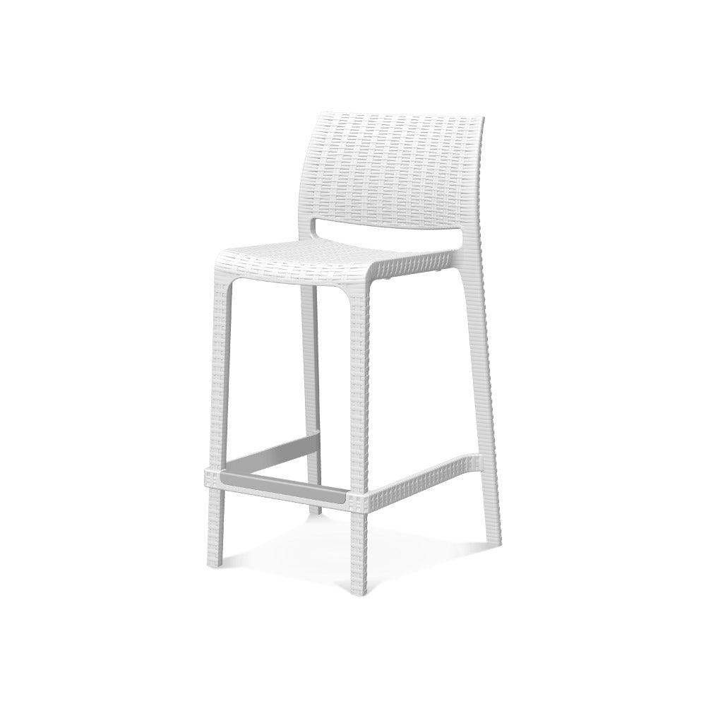 Lagoon Banco de Barra Tipo Ratan en Varias Alturas Apto para Exterior e Interior con Protección UV, Modelo Rue 7036 - LuzDeco