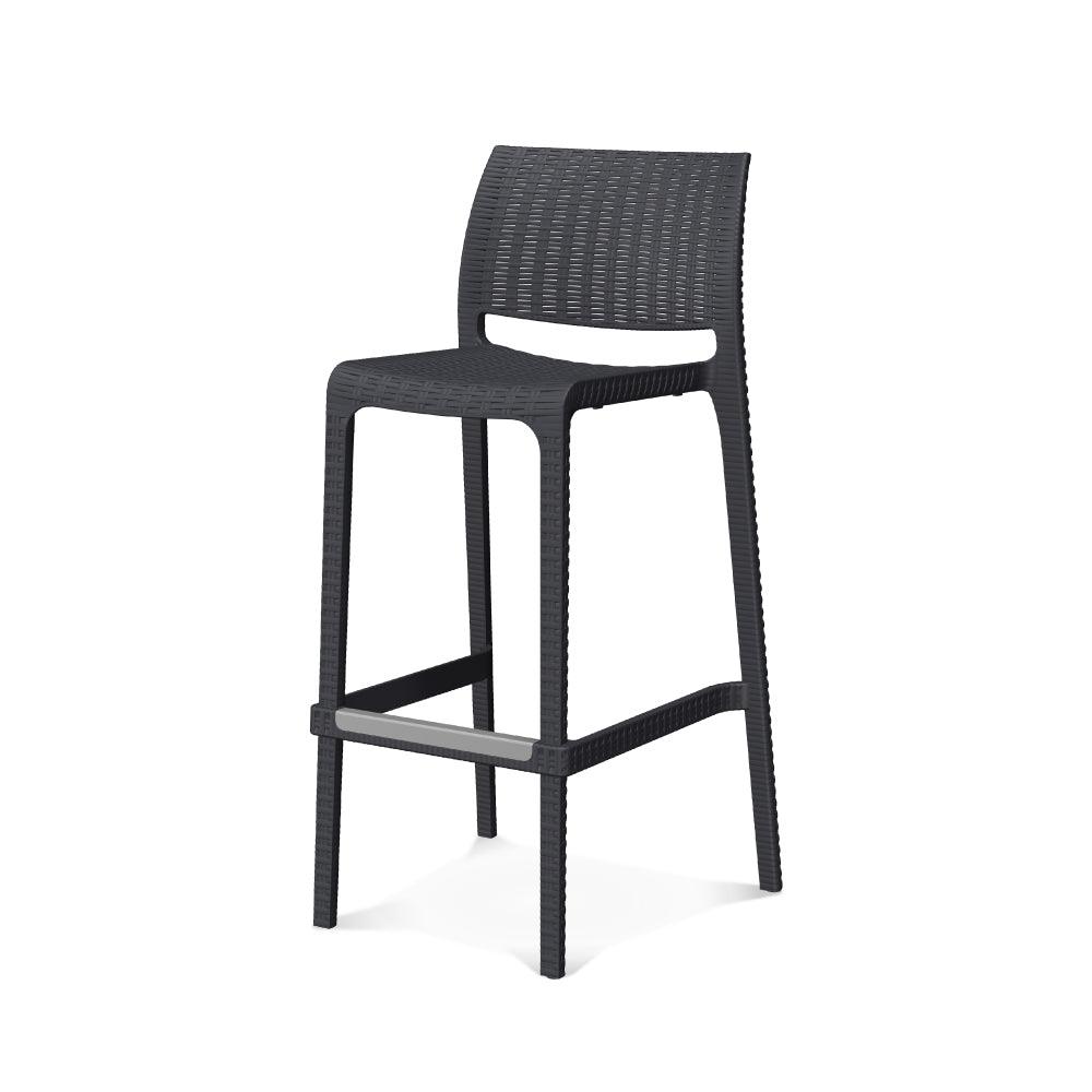 Lagoon Banco de Barra Tipo Ratan en Varias Alturas Apto para Exterior e Interior con Protección UV, Modelo Rue 7036 - LuzDeco