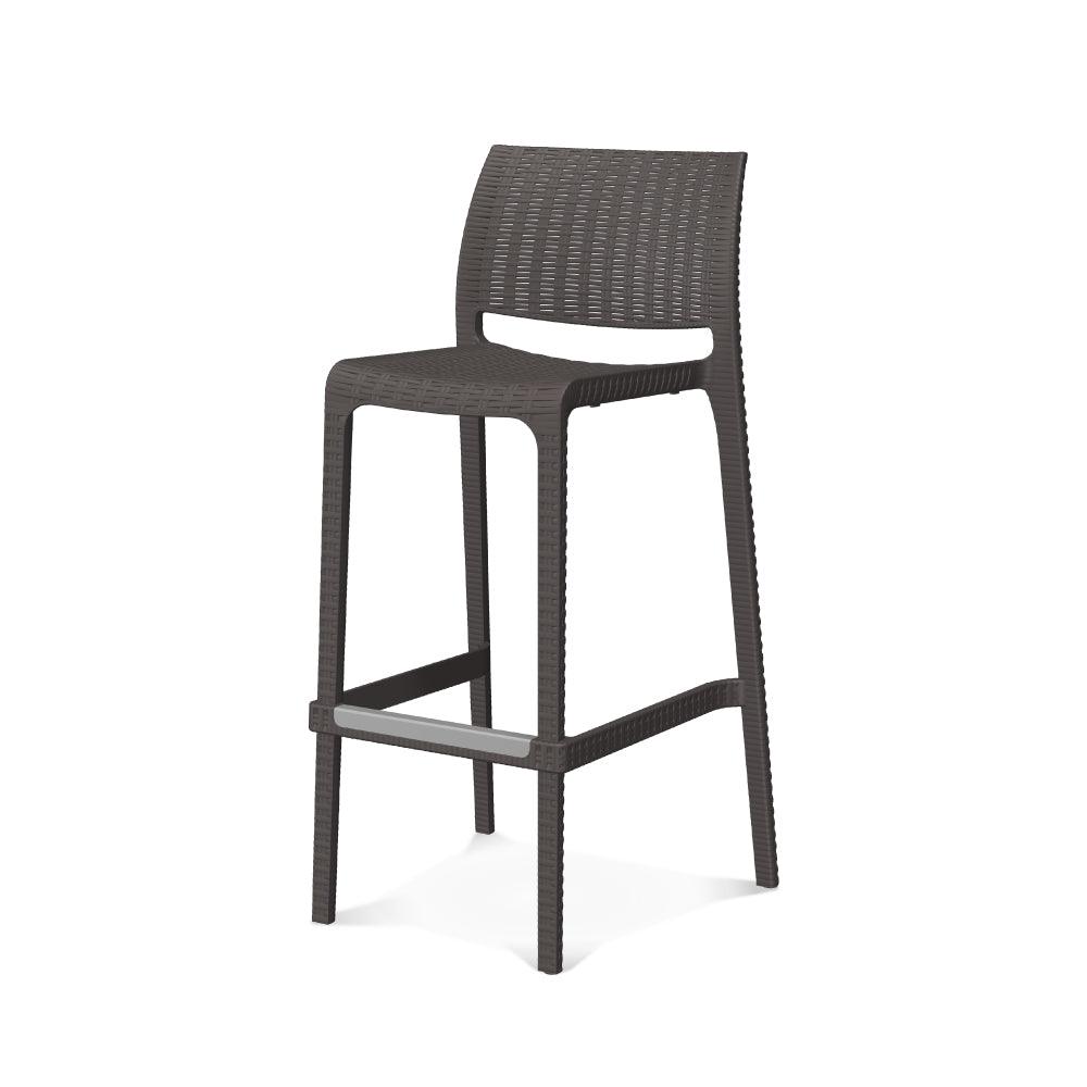 Lagoon Banco de Barra Tipo Ratan en Varias Alturas Apto para Exterior e Interior con Protección UV, Modelo Rue 7036 - LuzDeco