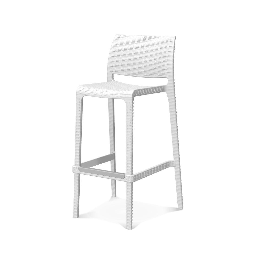 Lagoon Banco de Barra Tipo Ratan en Varias Alturas Apto para Exterior e Interior con Protección UV, Modelo Rue 7036 - LuzDeco