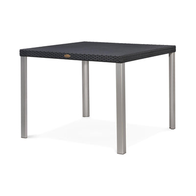 Lagoon Mesa de Comedor Cuadrada Tipo Rattan de Polipropileno con Patas de Acero, Protección UV, Resistente a Exteriores, Modelo Oslo 7020DT