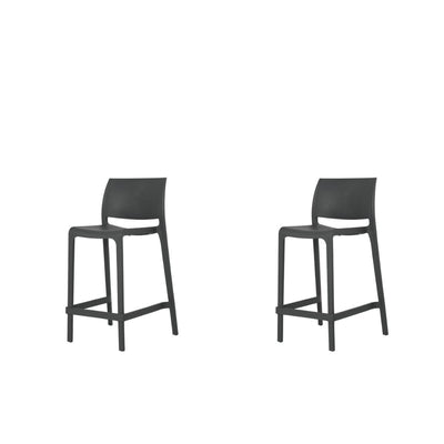 Lagoon Set de 2 Bancos de Barra Simples en Varias Alturas Aptos para Exterior e Interior, Modelo Sensilla 7211
