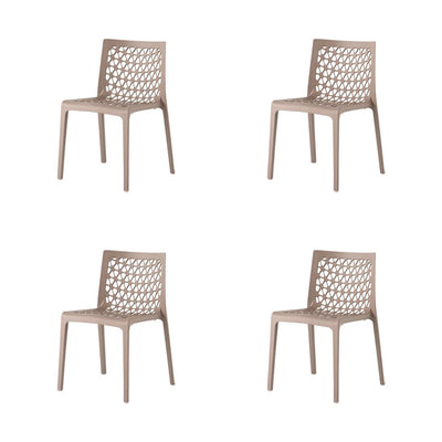 Lagoon Set de 4 Sillas de Comedor Modernas para Interior y Exterior, Modelo Milán 7053A