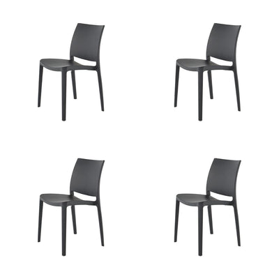 Lagoon Set de 4 Sillas de Comedor para Interior y Exterior Polipropileno con Protección UV, Modelo Sensilla 7052